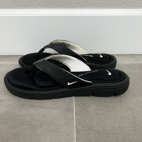 Nike Ultra Comfort Footbed Womens 7 Black Flip Flop Thong Outdoor Sandals Shoes - Picture 3 of 5
